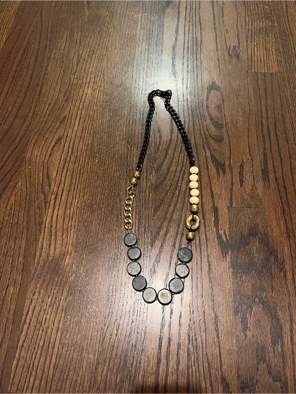 Neutral Beaded Mixed-Metal Necklace - Classic Women’s Jewelry